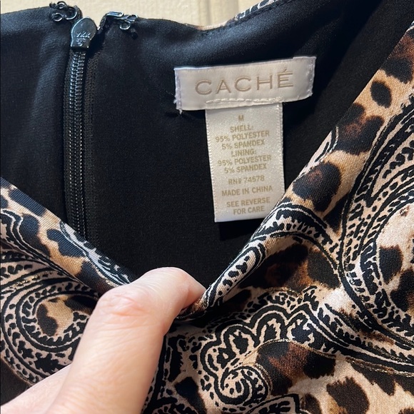 Cache Black and Silver Asymmetrical Sheath Mini Dress - Picture 2 of 3